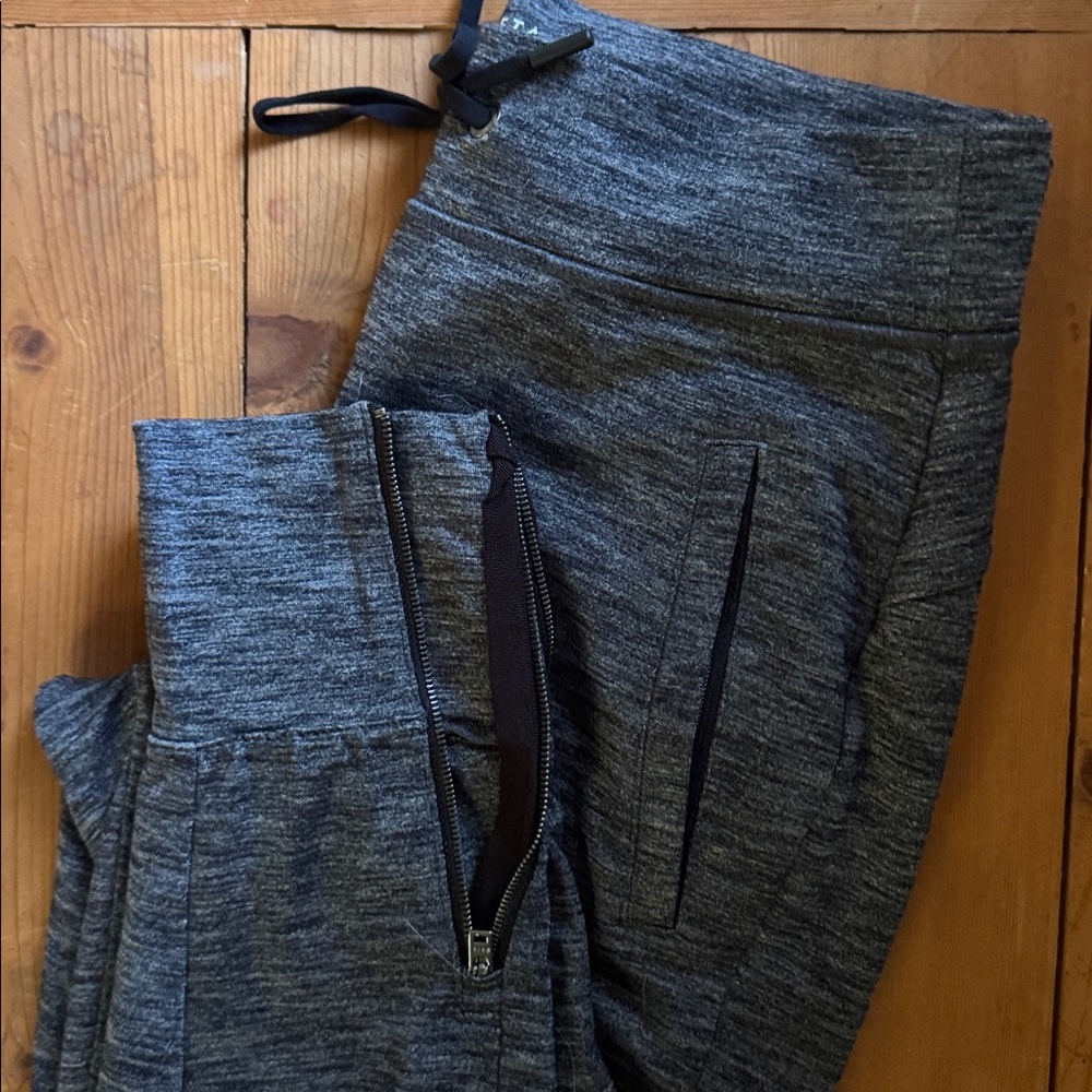 Athleta Gray Jogger Pants with Zipper Details